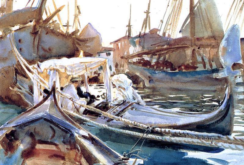 Sketching on the Giudecca boat John Singer Sargent watercolour Oil Paintings